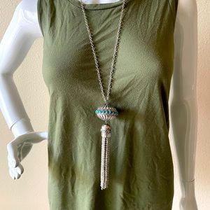 Silver Squash Blossom Tassel Necklace
